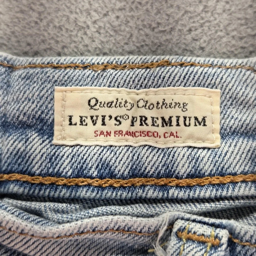 Levis 511 Jeans Mens Selvedge Blue Light Wash Slim Thrashed Whiskers‎ Fits 30x27